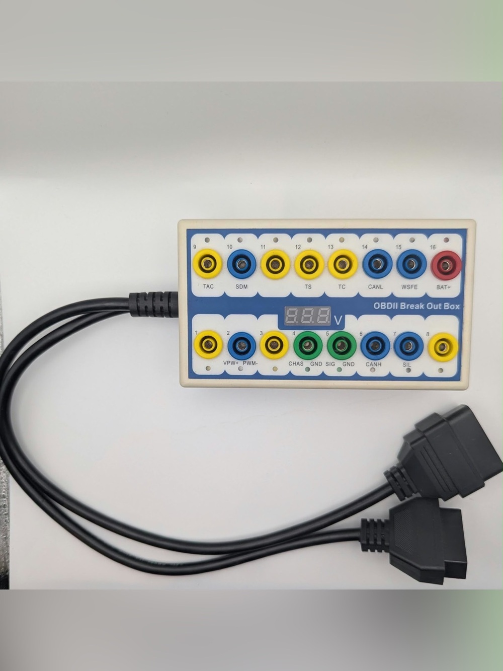 OBDII Breakout Box Diagnostic Interface - Yellow/Blue/Green/Black